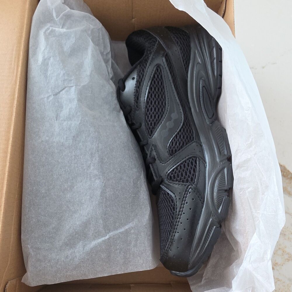 [S70812-3] MENS SAUCONY GRID RIDE MILLENNIUM 'TRIPLE BLACK' sz 10